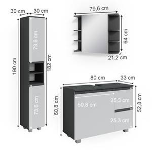 Badmöbel Set J-Shape 40131 Anthrazit