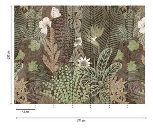 Fototapete Dschungel Grün Beige Braun Beige - Braun - Grün - Kunststoff - Textil - 371 x 280 x 1 cm