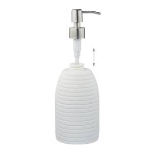 Porte-savon liquide avec pompe en inox Argenté - Blanc