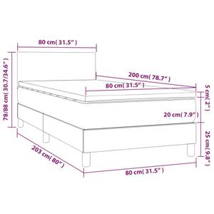 Boxspringbett 3017268-1 Dunkelgrau - 80 x 203 cm