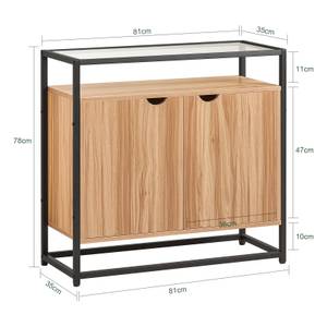 Sideboard FSB55-N Braun - Holzwerkstoff - Glas - Metall - 81 x 78 x 35 cm