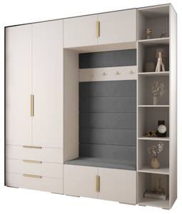 Garderobe Inova 1 Z10 Gold - Grau - Weiß - Gold