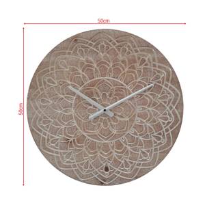 Wanduhr Oryza Braun - Holz teilmassiv - 50 x 50 x 5 cm