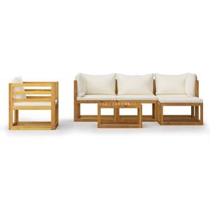 Garten-Lounge-Set (6-teilig) 3009697-4 Weiß - Massivholz - Holzart/Dekor - 70 x 60 x 70 cm