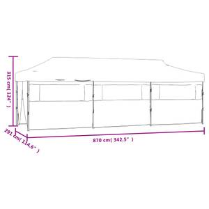 Partyzelt 48874 Weiß - Metall - Textil - 870 x 315 x 291 cm