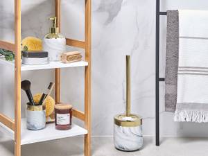 Set accessoires de salle de bain HUNCAL Doré - Blanc - Céramique - 12 x 38 x 12 cm
