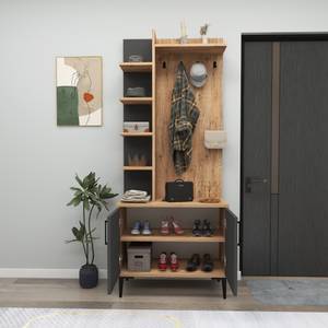 Flurgarderobe Lefteris Braun - Grau - Holzwerkstoff - 75 x 183 x 33 cm