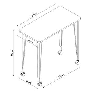 Rollbarer Tisch Overhalla Braun - Metall - 40 x 75 x 80 cm