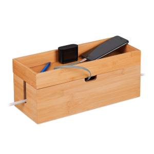 Kabelbox aus Bambus Braun - Bambus - 34 x 14 x 14 cm