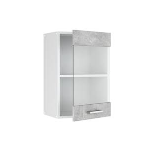 meuble de cuisine haut vitré R-Line Imitation béton - Blanc