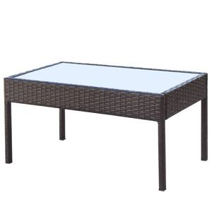 Garten-Sofagarnitur Braun - Metall - Polyrattan - 40 x 37 x 75 cm