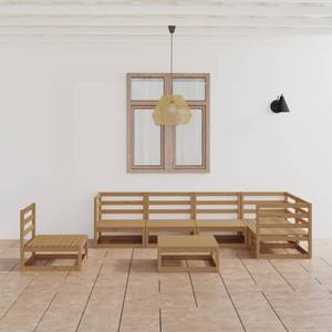 Garten-Lounge-Set (7-teilig) 3009790-1 Braun - Massivholz - Holzart/Dekor - 70 x 30 x 70 cm