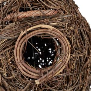 Vogelnest in Tropfenform Braun - Metall - Rattan - 16 x 30 x 16 cm