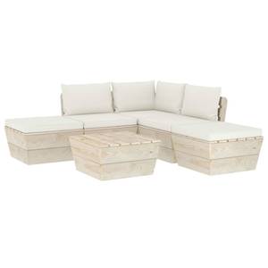 Garten-Lounge-Set (6-teilig) 3016490-11 Weiß - Holzwerkstoff - Holzart/Dekor - 60 x 30 x 60 cm