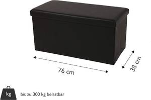 Faltbare Polsterbank EW-SB-0470 Schwarz - Holzwerkstoff - Kunstleder - 38 x 38 x 76 cm