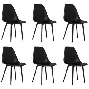 Esszimmerstuhl (6er Set) 3008442-3 Schwarz - Metall - Kunststoff - 46 x 84 x 52 cm