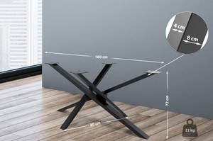 pieds de table Jimmy Anthracite - 160 x 80 cm