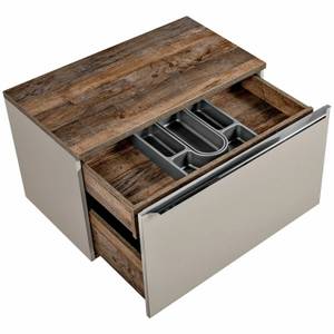 Waschtischunterschrank in Taupe 80cm Braun - Holzwerkstoff - 81 x 49 x 46 cm