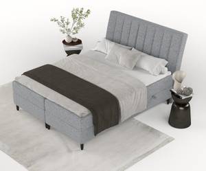 Premium Boxspringbett Merton Grau - Breite: 180 cm