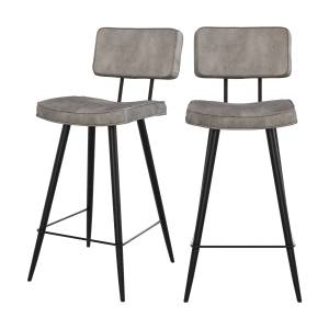 Tabouret de bar Texas (Lot de 2) Gris