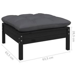 Salon de jardin (lot de 3) 3012380 Anthracite - Noir