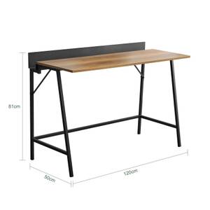 Schreibtisch FWT79-PF Schwarz - Braun - Holzwerkstoff - Metall - 120 x 81 x 50 cm