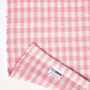 Karierter handgewebter Teppich Pink - 60 x 90 cm