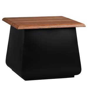 Table d'appoint 50x40x50cm noir/naturel Noir - Marron - Métal - Bois massif - 50 x 40 x 50 cm