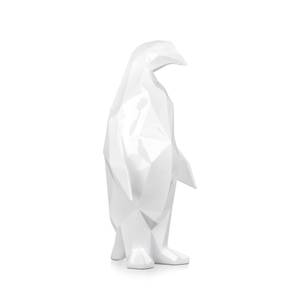 Große Harzskulptur Pinguin Weiß - 22 x 50 x 19 cm