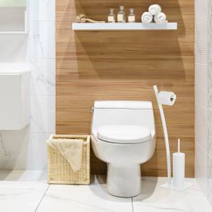 WC-Garnitur weiß Weiß - Metall - 29 x 78 x 20 cm