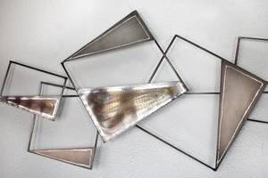 Wanddeko Metall Stabilität Beige - Grau - Metall - 150 x 50 x 4 cm
