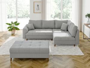 Hocker Neo Cord-Stoff Grau - Massivholz - Textil - Holzart/Dekor - Holz teilmassiv - 118 x 40 x 73 cm