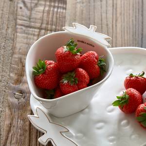 Leckeres Erdbeer-Sieb Geschirr assecoire Gold - Weiß - Porzellan - 14 x 8 x 18 cm