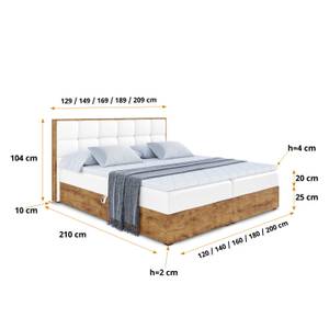 Boxspringbett LOLLI2 Hochglanz Weiß - Breite: 180 cm - H4