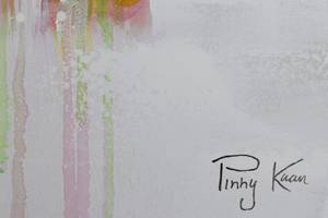 Bild gemalt Florence Skyline Silhouette Grau - Massivholz - Textil - 120 x 60 x 4 cm
