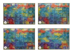 Gerahmtes Acrylbild Rainbow Glimmer Massivholz - Textil - 122 x 82 x 5 cm