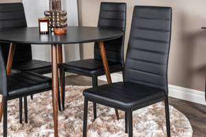 Essgruppe Plaza 20 (5-teilig) Schwarz - Massivholz - 100 x 75 x 100 cm