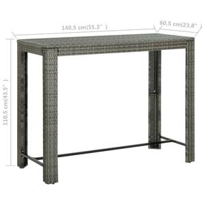 Ensemble de bar de jardin Gris - Profondeur : 141 cm