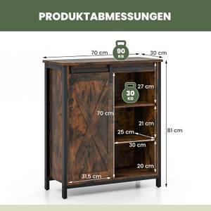 Servierkonsole VH33505ORDE Braun - Holzwerkstoff - 30 x 81 x 70 cm