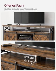 TV-Schrank Stockholm Braun - Holzwerkstoff - 147 x 76 x 40 cm