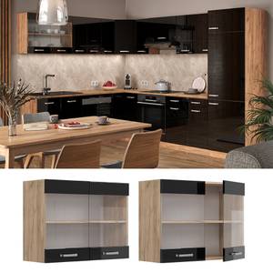 hängende Geschirrschrank R-Line 41114 Schwarz - Braun - Holzwerkstoff - 80 x 60 x 31 cm