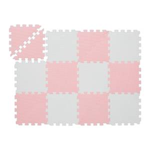 Puzzlematte rosa-weiß Pink - Weiß - Kunststoff - 30 x 1 x 30 cm