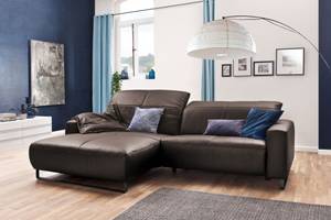 Ecksofa YORK Armlehne davorstehend links - Ecke davorstehend links - Schwarz