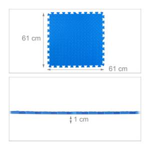 32 x Bodenmatte für Fitnessgeräte Blau - Kunststoff - 61 x 1 x 61 cm