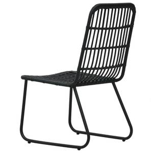 Garten-Essgruppe (3-teilig) 3060243 Schwarz - Kunststoff - Polyrattan - 80 x 74 x 80 cm