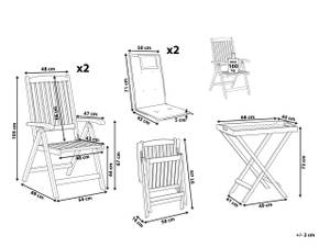 Bistro Set TOSCANA 3-tlg Graphit - Grau - Eiche Dunkel