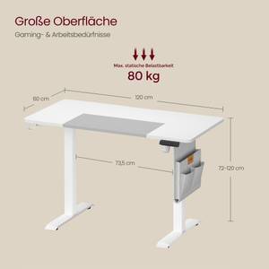 Schreibtisch Booker Weiß - Tiefe: 120 cm