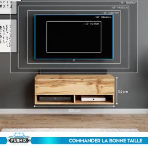 TV-Schrank Alyx 100 cm Wotan mit LED Braun