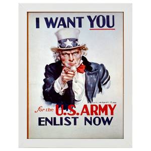 Bilderrahmen I Want You for U.S. Army Weiß