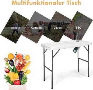 Outdoor-Reinigungstisch AB4989DE Weiß - Metall - 60 x 94 x 114 cm